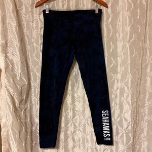 Seattle Seahawks Black Navy Tie Dye Leggings NFL